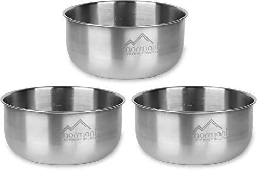 normani 1-3 Outdoor Schalen Teller Suppenteller Schüssel aus rostfreiem 18/8 Edelstahl - 1,6 Liter Farbe 3 Stück