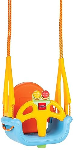 JAMARA 467101 Kinderschaukel Grow with me 3in1 Indoor-Outdoor geeignet, witterungsbeständiger Kunststoff, Sicherheitsbügel, Durch 4-fache Befestigung ist der Sitz kippsicher, Babyschaukel, Orange