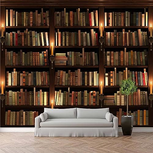 Custom Made Mural Wallpaper 3D Vintage Bookshelf Wallpaper Art 3D Library Mural Wall Paper 3D Girls Wallpaper Wall Decoration 300x210cm
