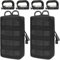 MUCHER 2 Pack Molle Tasche Taktische Hüfttaschen EDC Utility Bauchtasche Hüfttasche mit 4 Haken Rucksack-Zusatztaschen für Outdoor Wandern Jagdcamping Training (L, Schwarz)