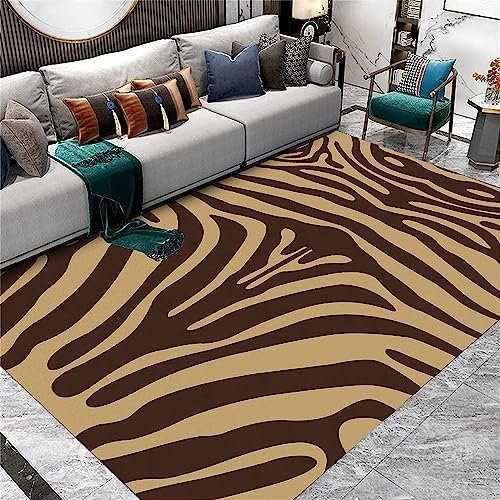 Modern Innen Fußmatte 40 X 60 cm Zebramuster Gelb-Schwarze Streifen,Kurzflor Teppiche rutschfest Waschbarer Badematte,Für Badezimmer Küche Schlafzimmer Einganglsbereich
