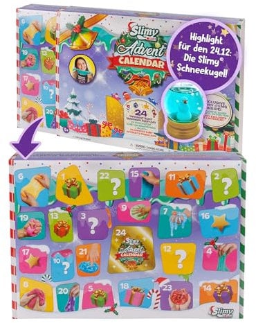SLIMY Adventskalender Limited Edition mit 24 verschiedenen Spielmassen - Original Slime Geschenk-Set, weihnachtlicher Spielspaß für Kinder mit Schleim (ab 3 Jahren)