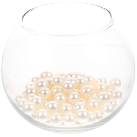 FRCOLOR Pecera Pequeña De Cristal Acuario Mini Diseño De Perla Decoración para Mesa