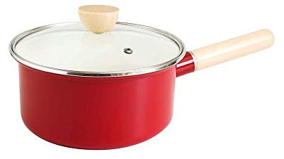 Emaille Milchpfanne mit Deckel Antihaft Eintopf Pfanne Suppe Pfanne Töpfe Farbe:rot