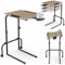 FoldWise Overbed Table Wheeled - Height Adjustable Desk for Bed & Tilting Desktop - Portable Wooden Desk for Optimal Work, Eat & Study with Cup Holder, Tablet Holder & Detachable Edge Stopper Device