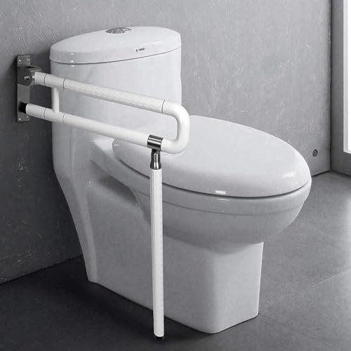 Barras Minusvalidos,Barra Baño Minusvalido,Barra Minusvalidos Baño,60cm Barra Abatible Baño,Rotación vertical de 90 °,con función de visión nocturna,Soporta Hasta 600 kg para Ancianos y materna