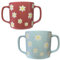 Boscul Two Handled Dignity Mug 400ml, Dual Handles, Weaker Grip, Elderly, Living Mobility Aid, Dignity. Flower Design Easy to Hold Coffee Tea Cup for Arthritis, Dementia and Parkinsons (Blue)