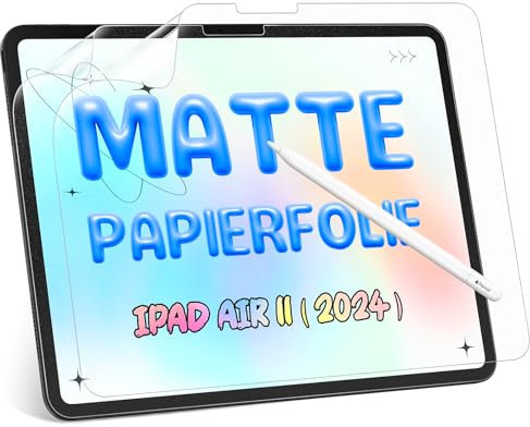 [2 Pezzi] Pellicola Protettiva Effetto Carta per iPad Air 11 Pollici 2025 M3 / 2024 M2,Schermo Protettivo per iPad Air 6 Gen. Opaca in Carta PET, Antiriflesso/Anti-impronte