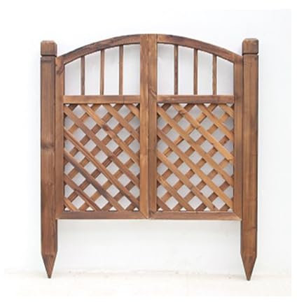 XLIHAWY Gartentore Im Freien, Gebogenes Oberteil Verkohlter Jahrgang Hölzern Trennwandzaun, Hölzernes Garten-Pergola-Tor Für Haus Hof, (Farbe:Natural,Größe:155x100cm)