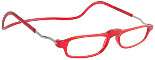 CliC Eyewear - Clic Base - Farbe: Rot - Stärke: +1.5 - Klassische Lesebrille - Rechteckige Form - Lesebrille für Herren/Damen - Made in Italy