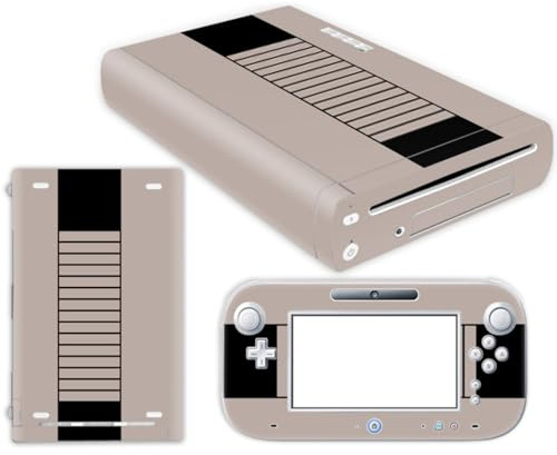 Wonhomke 1set Vinile pelle per Nintendo Wii U protettivo copertura Decal Wrapping Cover gioco Console Decor adesivi Set completo Anti-graffio (011)