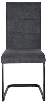 Chaise en tissu avec pied luge en métal - FABIO - Gris Anthracite