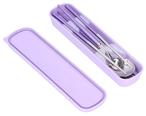 Ensemble de Couverts Exquis en Acier Inoxydable, pour le Travail, le Camping, L'école, le Pique-nique (Argent violet)