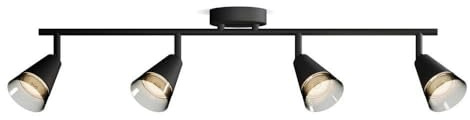 PHILIPS Cleft LED 4er Spotleuchte, GU10 Lampe nicht enthalten, Schwarz, IP20