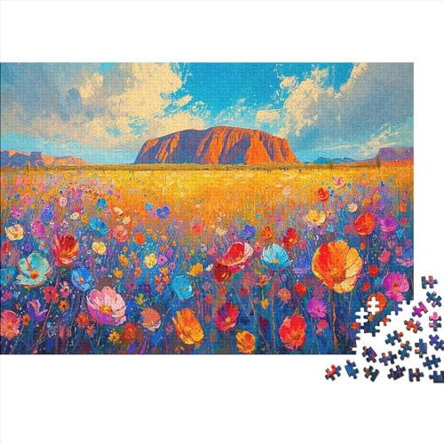 Ayers Rock 1000 Stück Puzzles Leuchtende Blumen Stress Abbauen Familien-Puzzlespiel Kräftigen Farben Schöne Geschenkverpackung Lernspiel Spielzeug Geschenk Premium Quality 1000pcs (75x50cm)