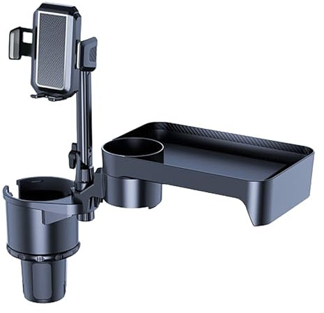 DCYBDL Getränkehalter Auto für VW Multivan T6, 4 In 1 Verstellbarer Becherhalter Handyhalterung Tisch Tablett Becherhalter Auto Cupholder Dosenhalter,L