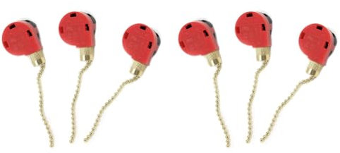 Fivetwofive 6Pcs Ceiling Fan Switch 3 Speed 4 Wire ZE-268S1 Fan Pull Chain Switch Replacement Speed Control Switch Chandelier Switch