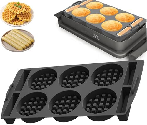 Waffle Plates Compatible with Tefal OptiGrill XL, 4-in-1, 2-in-1, Elite, Plus +, Elite Plus - Silicone Baking Tray Insert for Belgian Waffles, Accessories