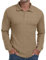 Sailwind Polo Shirts for Men Long Sleeve Tops Texture Knitted Polo Golf Work T Shirt with Buttons (Khaki, M)