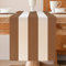 ViaElayu Tischläufer Modern Gestreift Braun Weiß Abwaschbar Winter Landhausstil Frühling Küche Tisch Läufer Wohnzimmertisch Dekoration Outdoor Party Dekor 40 x 140 cm