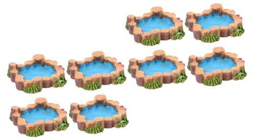SEWOART 8 Pièces Ornements Miniatures Étang à Poissons Miniature Mini-Figurine Décor D'artisanat Bonsaï Ornement De Micro Paysage Ornement De Pot De Plante Ornement De Bonsaï Miniature Lac