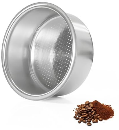 51mm Kaffeesieb Filterkorb Espresso Sieb - 2 Tasse Edelstahl Kaffeefilter kompatibel mit Delonghi, Breville Espressomaschine, Siebträger Zubehör (Nicht geeignet für Delonghi Dedica EC685 & EC680)