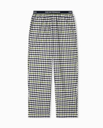Emporio Armani Herren Yarn Dyed Woven Pants Pyjamaunterteil