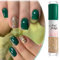 Green & Gold Glitter Nail Polish Set - Double-Headed, Quick Drying, Long-Lasting Varnish for DIY Nail Art at Home (Dark Green+Fine Flash Gold, 10ML)