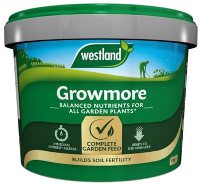 Westland Growmore – All-Purpose Garden Fertilizer, High-Performance Plant Food for Stronger Growth, Ideal for Vegetables, Flowers, Shrubs, and Fruit, Improves Soil Quality and Yields (8kg)