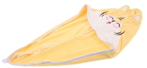 Niedliche Tiger Haartrockenhaube aus Korallenvlies für Damen | Gelb, Schnell Trocknend und Super Saugfähig, für Baden und Reise, Cartoon Design