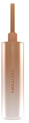 VENTION Mini Power Bank 5000mAh con USB C & Lightning Cable PD 20W Color Powerbank Pequeña Carga Rápida con Pantalla LED Compatible con iPhone 16 15 14 13, iPad, Samsung Galaxy, MacBook – Dorado