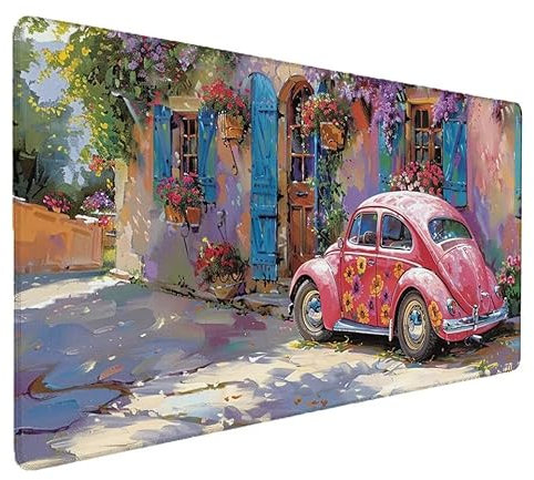 Tapis de Souris voiture, scène Tapis de Souris Gamer XXL 1200x600x3mm Étanche Antidérapante Mouse Pad avec Coutures sur Les Bords - sous Main Bureau - Accessoire Bureau, Pour Gamer, PC, Portable S-593