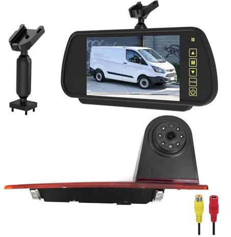 Compatible For Ford Transit Custom Brake Light Camera 2012-2015 Waterproof Night Vision Car Rear View Camera With 7 Inch Rear View Mirror(7 inch rear view)