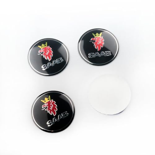 Fmesoo 4 Stück Radnabenkappen Abzeichen Auto Nabendeckel,für Saab Logo Wasserdicht Radnabenabdeckung Aufkleber Nabenkappen 56mm,A