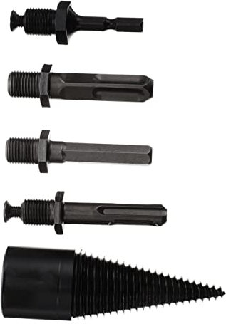 NUOBESTY Brennholzspalter Bohrer 5 Stück Kegelbohrer für Holzspalter Robuste Präzise Verarbeitung für Effizientes Spalten von Stahl für Garten und Holzarbeiten