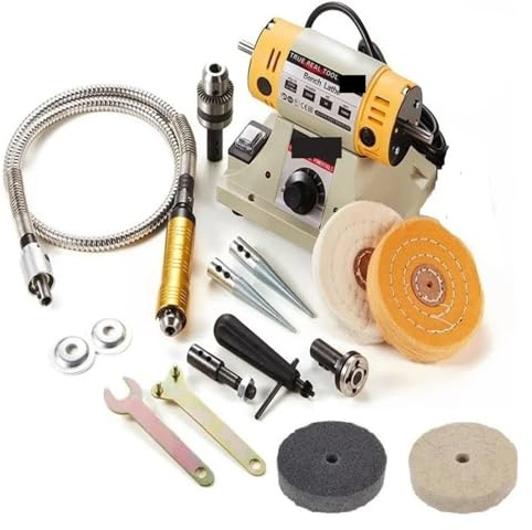 Lucidatrice per gioielli, Smerigliatrice da banco a velocità regolabile 350W, lucidatrice for tornio da banco e for gioielli in giada fai da te con Meta