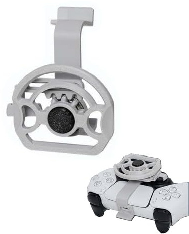 SHEAWA Mini Steering Wheel Joystick Compatible with PS5 and Xbox Controllers, Universal Racing Game Accessory for Enhanced Driving Simulation (PS5 (Thickened Edition) Gray)