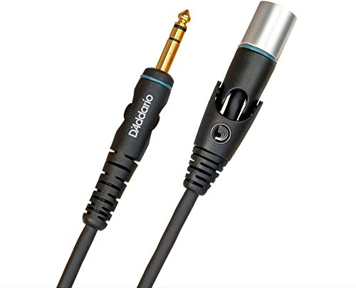 D'Addario Microphone Cable - XLR Microphone Cable - XLR Female to 1/4 Inch Male Plugs - Gold Plated - Shielded for Noise Reduction - Custom Series/3.05 Meters - 1 Pack