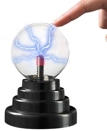 PEARL Plasmalampe: Mini-Plasmakugel mit USB- und Batteriebetrieb, 14 cm hoch (Plasmaball, Blitzkugel, batteriebetrieben)