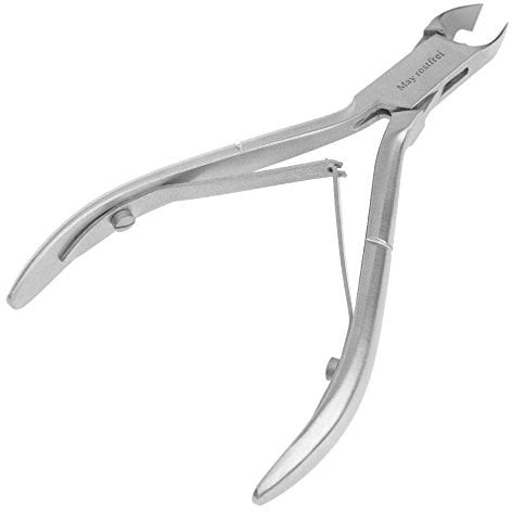 May - Feine Nagelhautzange mit 4mm Schneidefläche - Hautzange für die Nagelhaut Pflege - Edelstahl