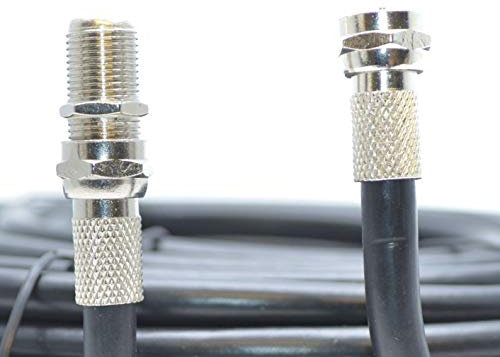 1M Black Coax Cable For Virgin Media, Sky TV, Broadband Extension and Tivo & Superhub (1M, BLACK)