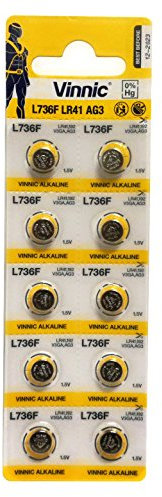 Starlet24 Vinnic Premium Button Cell Batteries 10x AG3, 192, 392, SR41, LR41