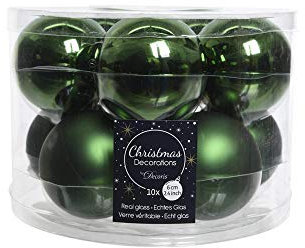 Zeus Party 10 Palline di Natale in Vetro Color Verde Pino