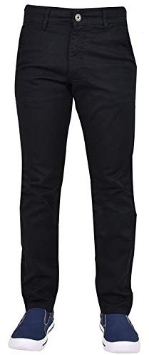 Enzo Men EZ348 Chino Jeans Black 38W x 34L