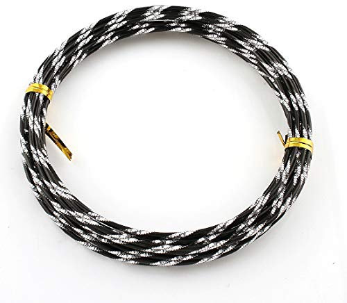 AUSVERKAUF!! Aludraht 2mm Schwarz Diamant Effekt, 5 Meter Aluminiumdraht, Perlendraht, Schmuckdraht, Lackdraht, Meterware C75
