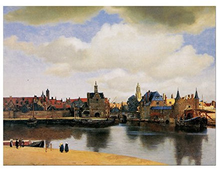 Kunstdruck Poster - Jan Vermeer Ansicht von Delft 60x40 cm ca. A2 - Alte Meister Bild ohne Rahmen