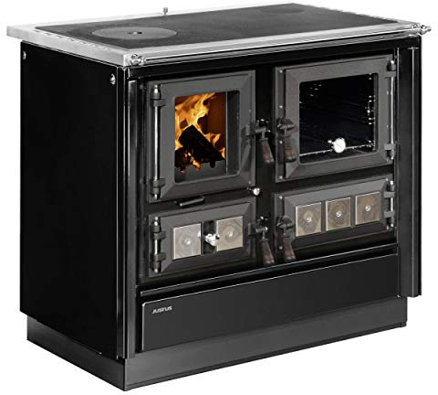 Justus 1896 12 Rustico-90 2.0 Küchenofen Stahl, Schwarz, Backfach rechts