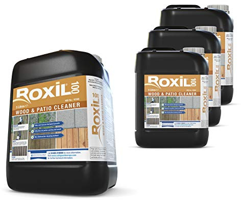 Roxil 100 Mould, Algae & Lichen Killer (4 x 5L) - Restore the appearance of your Patio, Deck, Fence or Paving