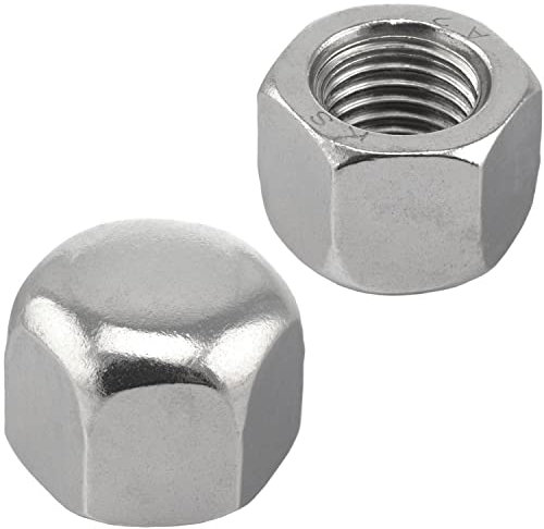 FASTON® Hutmuttern Niedrige Form M10 (20 Stück) DIN 917 aus Edelstahl A2 V2A Sechskant Hutmutter Edelstahlmuttern Sechskantmuttern Kappenmuttern Sechskant-Hutmuttern