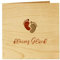 Original Holzgrusskarte - Geburtskarte für besondere Glückwünsche zur Geburt, Motiv kleines Glück, Kirschholz, Geburtsbillet, Glückwunschkarte, Postkarte, Geschenkkarte für Eltern